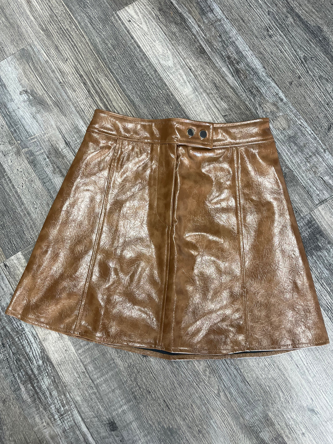 Women’s Khaki Leather Skirt