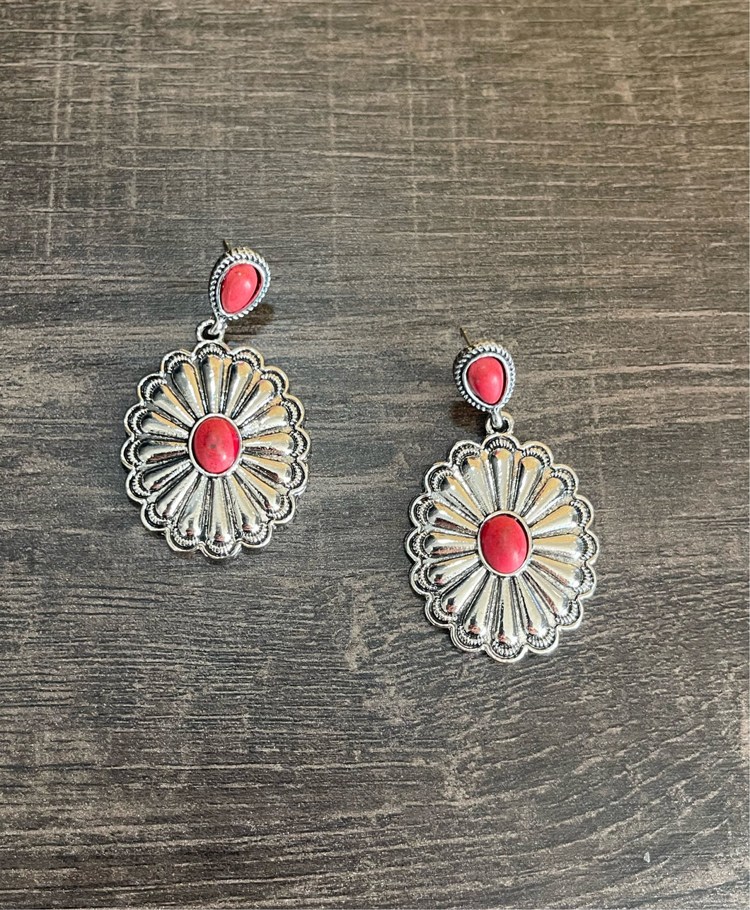 Aretes “Concho Rojo”